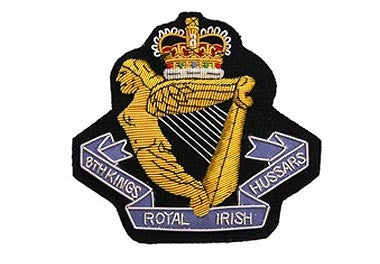 8th King's Royal Irish Hussars Bullion Wire Blazer Badge
